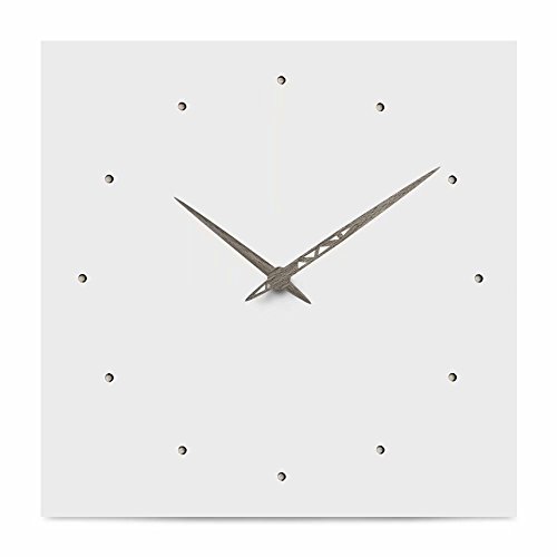 FlorLife Giant Modern Nordic Wooden Wall Clock, Simple White anging Square Wood Clock Mute Creative Quartz Clock Living Room Home Decoration