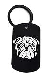 Lauthings Porte-clés en acier avec motif bouledogue anglais, Noir , taille unique