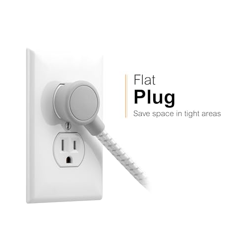 GE Surge Protector Power Strip, 6 Ft Braided Extension Cord