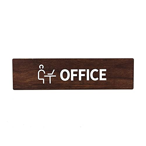 サインプレート ウッドサイン OFFICE オフィス 事務所 事務局 事務室 65x250 メイプル/ウォールナット ドアサイン ドアプレート サイン 表札 室札 (Type 1-2(ウォールナット))