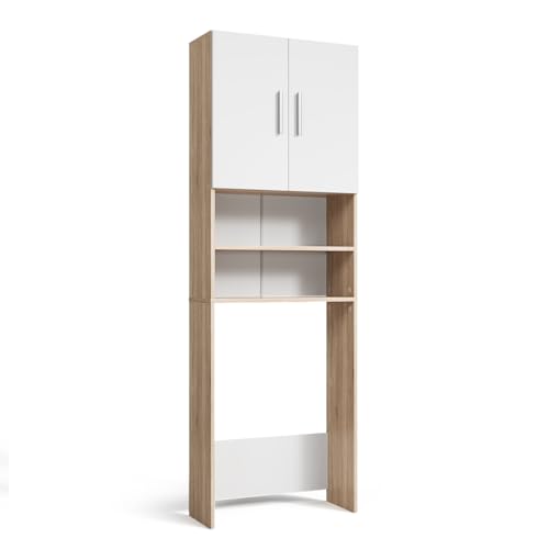 Vicco Waschmaschinenschrank, Weiß/Sonoma, 64 x 190 cm, zur...