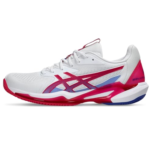 ASICS Women's Solution Speed FlyteFoam 3 Clay Tennis Shoes, 10, White/Bright Rose