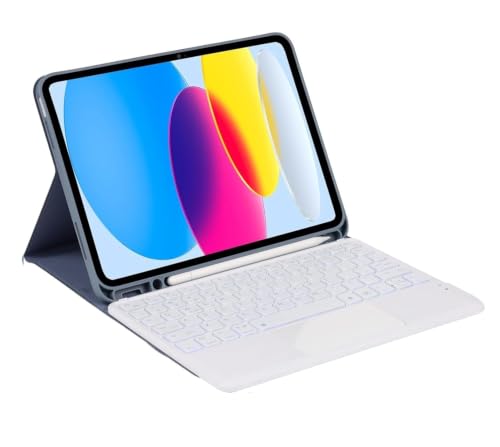 Image of RTSY Keyboard case for iPad A16 (11th) & 10th Gen with Multi Gesture Touchpad & 7-Color Backlit,Multi Viewing Angle,Pencil Slot,Magnetically Detachable Bluetooth Keyboard-Lavender