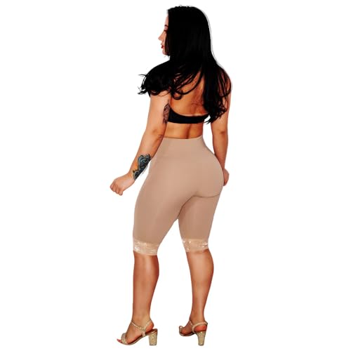Cinta Bermuda Shorts Modeladora Colombiana Levanta Bumbum (Bege, GG)