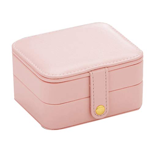 Boîte à bijoux portable rose en PU : le cadeau parfait pour ranger boucles et bracelets