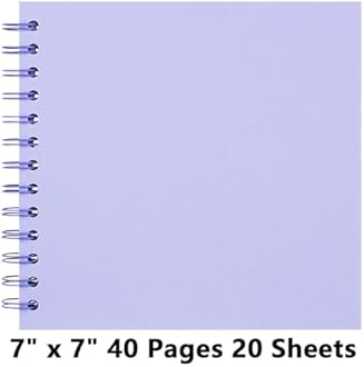 7X7 Inch DIY Scrapbook Photo Album, Kraft Blank Paper Scrap Book 40 Pages Memory Book for Wedding Family, Light Purple