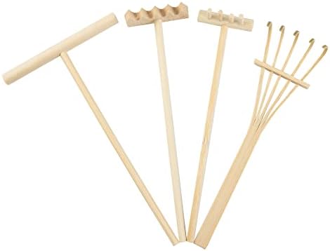 Amazon.com : AUEAR, Set of 3 Mini Zen Sand Rakes Bamboo Rock Garden ...