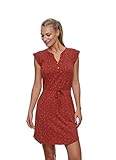 Armlänge: Kurzarm Ragwear Damen ZOFKA Dress Organic Kurzarmkleid, Frauen Kleid,Freizeitkleid,Sommerkleid,Shirtkleid,Blusenkleid,Kurzarm,Knopfleiste,Taillengürtel,Regular Fit,Rot,XXL