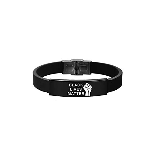 MRlegendary Black Lives Matter Schnallenarmband, verstellbares Silikonarmband Ich kann Nicht protestieren Proteststärke Edelstahl Cover