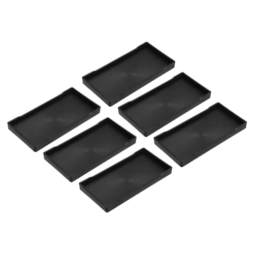 QUARKZMAN 6 Piezas Bandeja de Servicio Pequeña Negra Mini Bandeja 4 x 8 Bandejas Rectangulares de Plástico Decorativas de Madera para Desayuno Cocina Baño