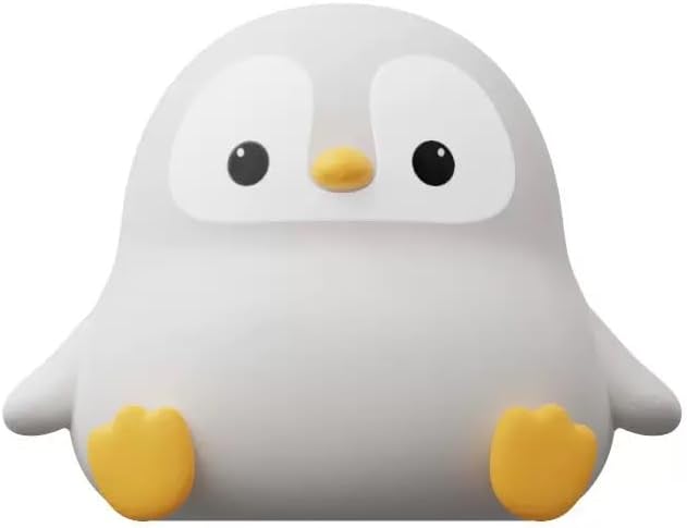 Miniatura 4 de Luz nocturna de pingüino para niños, bonita lámpara de pingüino de silicona para habitación del bebé, lámpara de noche regulable y blanda al tacto,