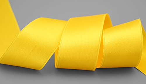 finemark 25 m x 40 mm satin ribbon, yellow (605), double sided satin ribbon, no wire, soft and shiny, gift ribbon - Image 3