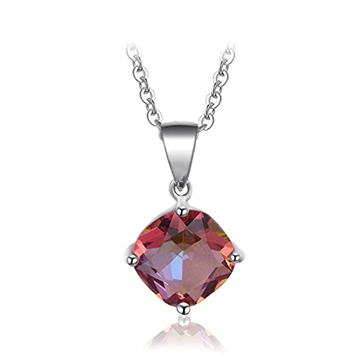 Collier pendentif arc-en-ciel topaze mystique zircon pour femme