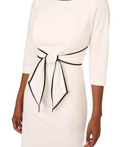 Image of Adrianna Papell Tipped Crepe Tie Dress