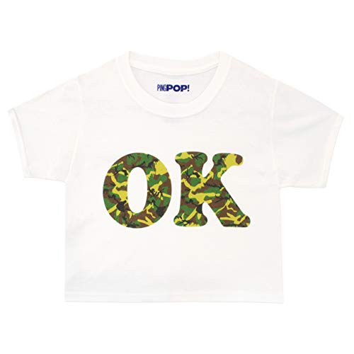 Ping Pop Camiseta de Crop para niñas Camo Blanco 9-11 Años