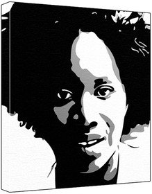 Aicha Mckenzie (100% Original Painting. Not A Print!) Acrylic Paint On Deep Framed Canvas (60 x 50 x 1.8 cm) 3-Colour Black/Grey/White