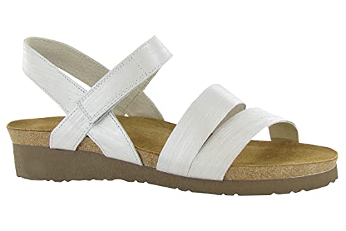 Naot Women's Kayla Sandal Silver Stripe Leather (Exclusive Color) 6 Us #TOP2