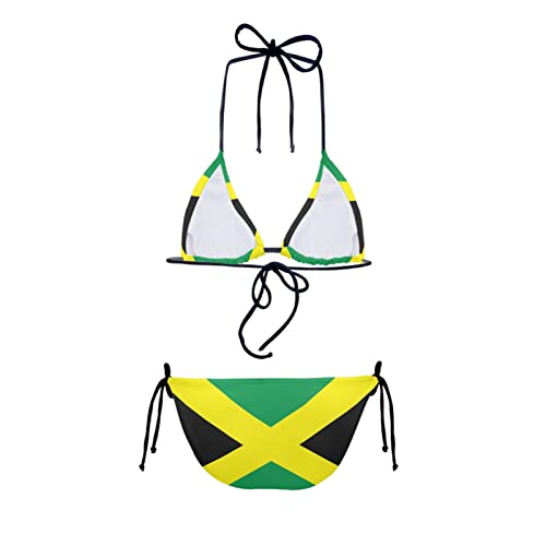 JEOCODY Women's High Waist Halter Bikini Set Two Piece Swimsuits String Triangle Bikini Sets2