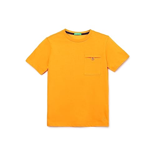 Image of UNITED COLORS OF BENETTON Boy's Solid Crew Neck Regular Fit T-Shirt