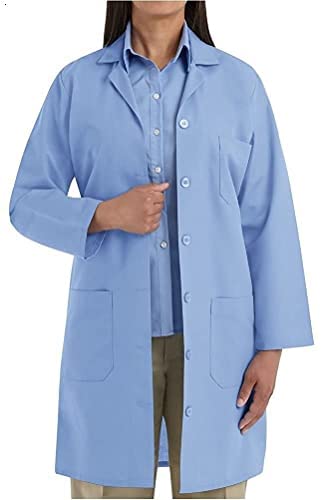 AV DECOR Unisex Drill Cotton Full Size Lab Coat for Doctors/Lab Assistants/Warehouse School and College Students White and Blue Color 36, Ocean Blue