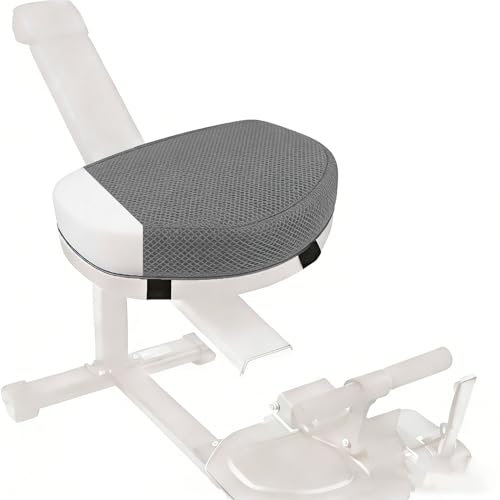 Foreard Recumbent Bike Seat Cushion, for Rowing Machine and Exercise Bike 2.4 in Thick Foam Comfort Breathable Anti-Slip Seat Pad with Washable Cover (Gray)