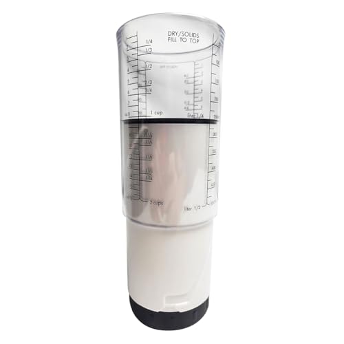 Bosiyrggrl Medidora Ajustable de 1/8 A 2 Tazas, Medidora con Émbolo, Medidora para Hornear Sin Desperdicios