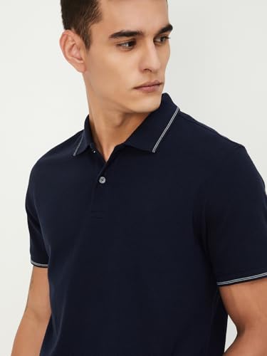 Image of Max Men's Half Sleeves Regular Fit Solid Polo T-Shirt