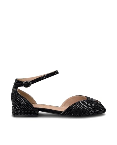 Sandales plates pour femme avec détails bijoux et finitions haut de gamme