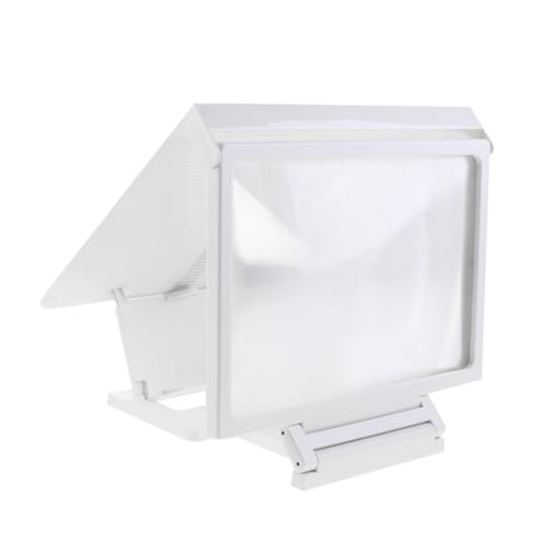 BUGUUYO スマホ画面拡大鏡 映像用スクリーンアンプ 転可能スタンド付き ホワイト 高精細アクリルレンズ 視聴疲労軽減 目に優しい携帯動画拡