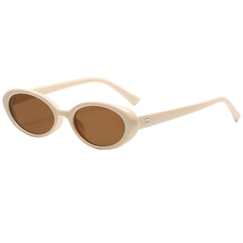 Image of Retro Oval Sunglasses for Women Men 90s Style Vintage Small Sun Glasses UV400 Protection Shades