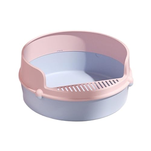 猫用トイレトレー、半密閉式取り外し可能猫用トイレ、ハイサイド式飛び散り防止猫用トイレ、砂漏れ防止(Parent,Pink)