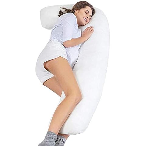 Linen Empire Premium L-Shape Pregnancy Pillow Orthopaedic Hollow Fibre Filling Maternity Body Pillow| Back, Neck & Leg Pain Relief |Side Sleeper Pillow Only Cover