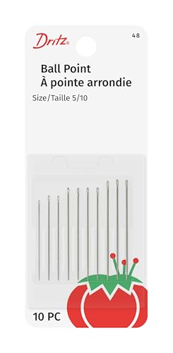 Dritz 48 Ball Point Hand Needles, Size 5/10 (10-Count)