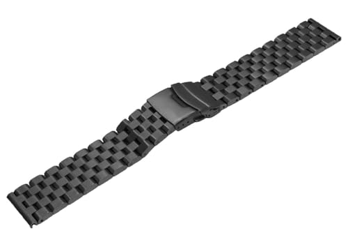 Image of Brushed Metal Watch Bands for Men Women Solid Stainless Steel Watch Band 18 /20 /22 /24 /26mm Watch Bracelet Strap Deployment Double Lock Deployment Buckle Black Silver Blue Gold