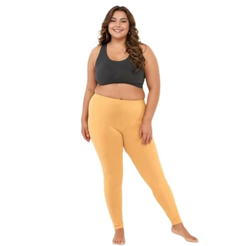 Image of Adira | Plus Size Leggings for Women | Plus Size Leggings for Women | High Waist | Ankle Length | Soft Cotton & Elastane Blend | Non-See-Through | Gusset Crotch Prevents Ripping