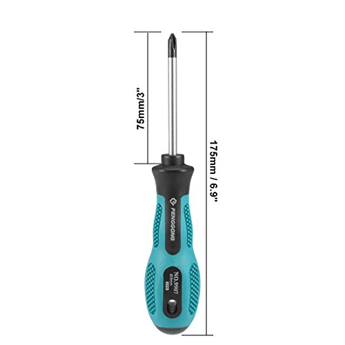 Image of uxcell #1 Phillips Screwdriver 3 Inch Round Shaft Non Slip Comfortable Handle