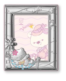 STERLING SILVER PICTURE FRAME GIRL 5" x 7". Made in Italy