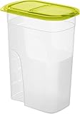 Rotho Sunshine Vorratsdose 4,1l mit Deckel und Schütte, Kunststoff (PP) BPA-frei, transparent/grün, 4,1l (20,3 x 13,5 x 27,0 cm)