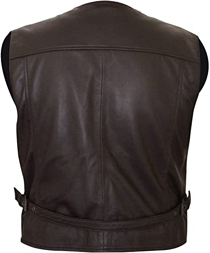 Men’s Jurassic world Real Leather vest | Chris Pratt Brown Genuine Leather Vest | brown Pure leather vest for men4