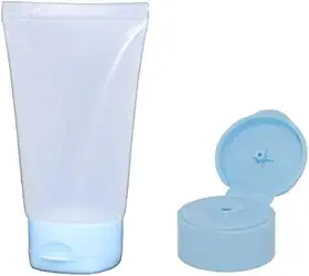 Bisnaga Plástica Transparente B10 com Tampa Flip Top Azul Bebê Injeplast (10 unidades)
