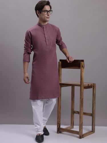 Image of Jompers Men's Cotton Regular Fit Solid Kurtas
