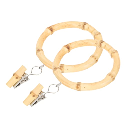 PRETYZOOM 2Pcs Decorative Curtain Rings with Clips Non Slip Shower Curtain Hooks Easy to Install Creative Design for Drapes and Curtains for Home