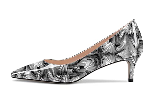 Aachcol Women Kitten Low Heel Pumps Slip-on Square Toe Dress Shoes Office Party 2 Inch2