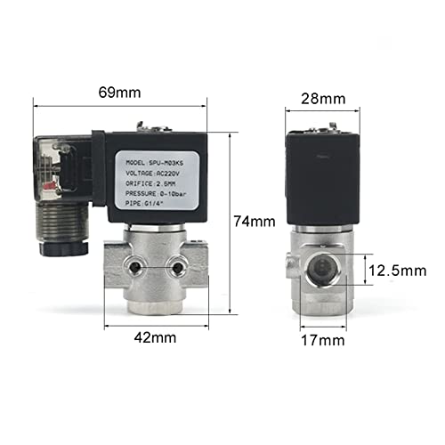 Électrovanne G1/4 VX2120-08-SS-NO contre les fuites en acier inox 304 - 3