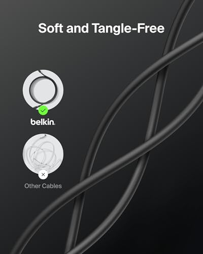 Image of Belkin USB-A to USB-C Cable (1 Meter, 15W) - Soft, Flexible Fast-Charging Cable, Type C Charger Cord for iPhone 17, 16 & 15 Series, Galaxy S25, Pixel 10, iPad Pro, & More - Black