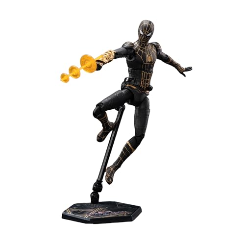 Image of ZD Toys Action Figure Collectible - 7 Inch, Black and Gold Suit, 1 /10 Scale Premium PVC Build Collectible, Interchangeable Accessories, Perfect for Gifting, Ages 15+ Years