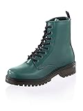 Zum Schnüren Alba Moda Boot mit leicht transparenter Sohle Petrol