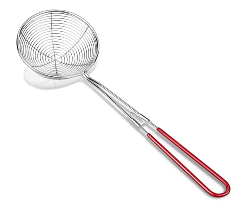 Sunwukin 304 Stainless Steel Spider Strainer Skimmer Ladle For Cooking And Frying, Kitchen Gadgets Utensils Wire Pasta Spoon