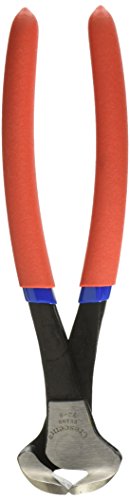 Kraft Tool LA408 Steel End Cut Nippers with Plastic Handle Grips, 8-Inch