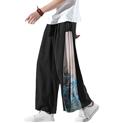Pantalon japonais noir grande taille idéal pour vos moments de détente décontractés